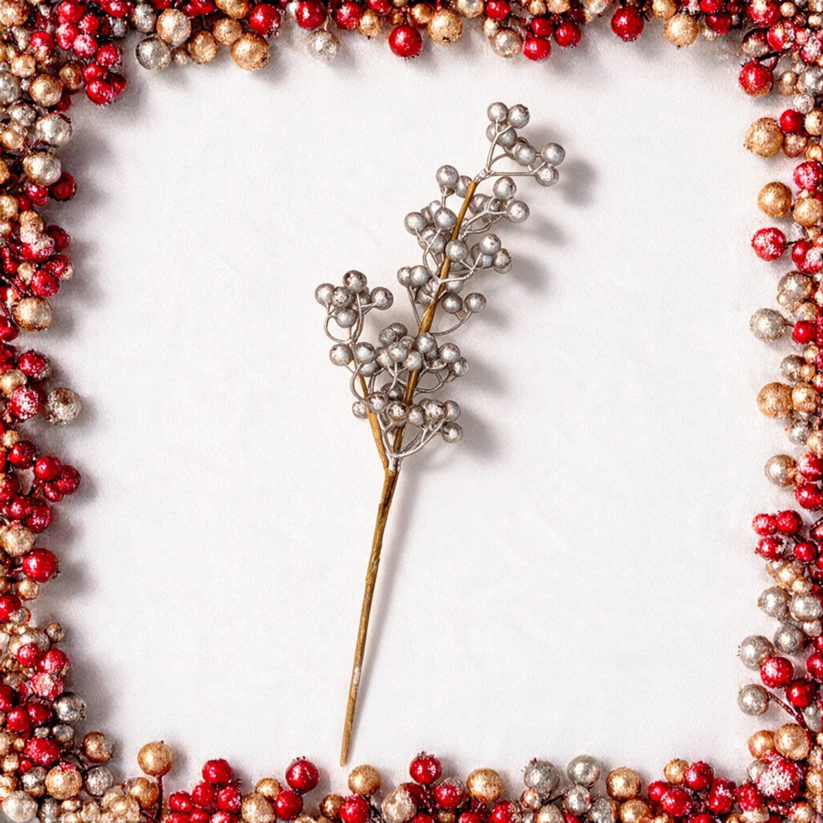 Artificial Pearl Berry Pick Stem Christmas Decoration